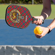 Clan Sinclair Crest over Tartan Pickleball Paddle