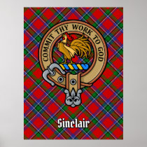 Clan Sinclair Crest over Tartan Poster