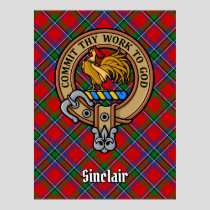 Clan Sinclair Crest over Tartan Poster