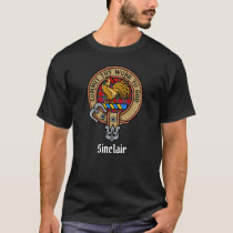 Clan Sinclair Crest over Tartan T-Shirt