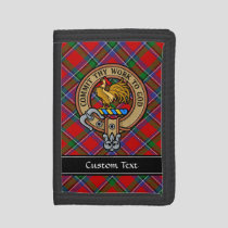 Clan Sinclair Crest over Tartan Trifold Wallet