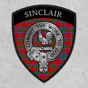 Clan Sinclair Crest & Tartan Shield Patch