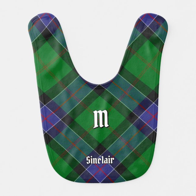Clan Sinclair Hunting Tartan Baby Bib (Front)