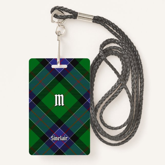 Clan Sinclair Hunting Tartan Badge (Front with Lanyard)
