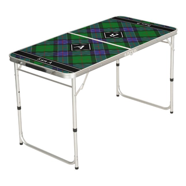 Clan Sinclair Hunting Tartan Beer Pong Table (Angled)