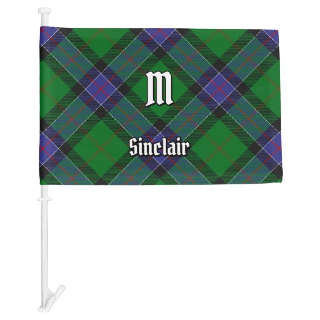 Clan Sinclair Hunting Tartan Car Flag (Front)