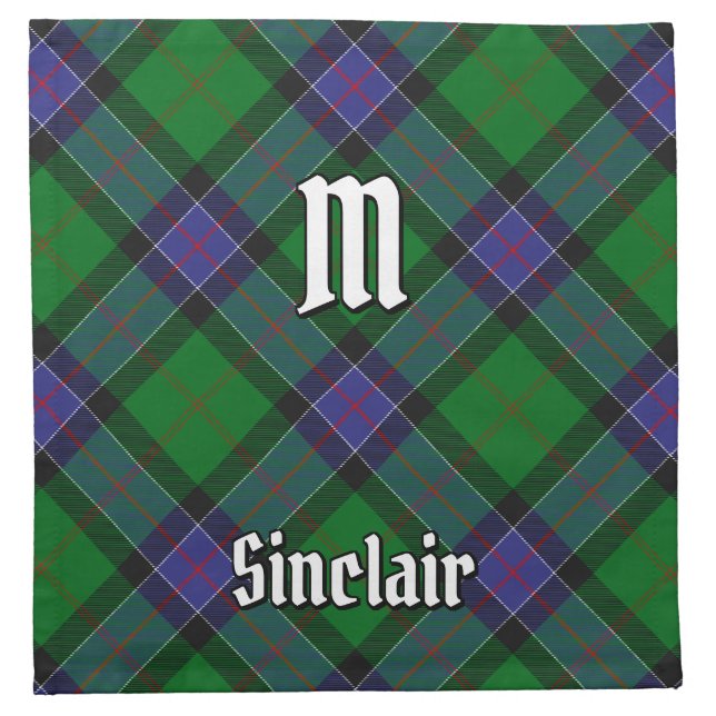 Clan Sinclair Hunting Tartan Cloth Napkin (Front)