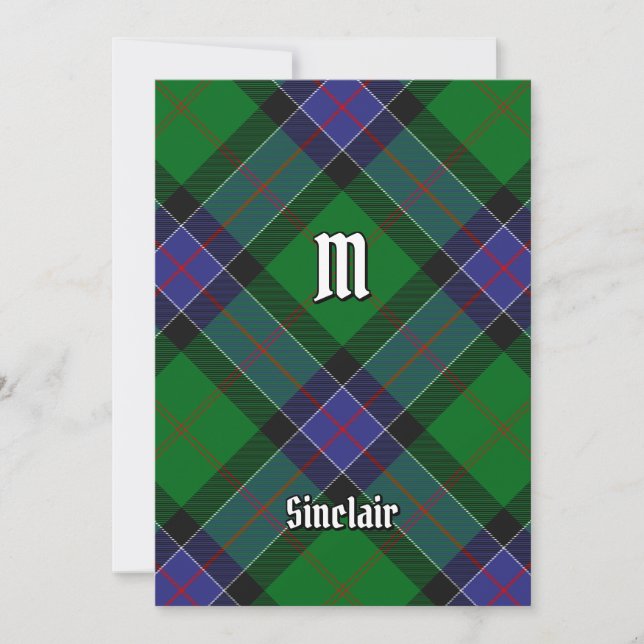 Clan Sinclair Hunting Tartan Invitation (Front)