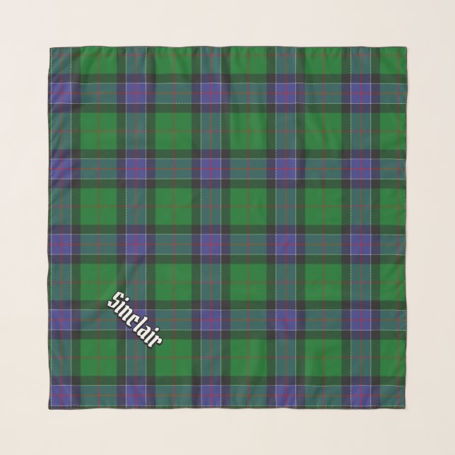 Clan Sinclair Hunting Tartan Scarf (Front (Horizontal))