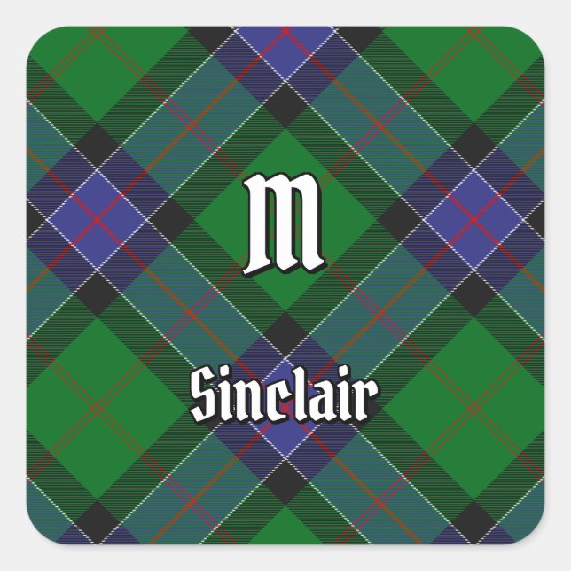 Clan Sinclair Hunting Tartan Square Sticker (Front)