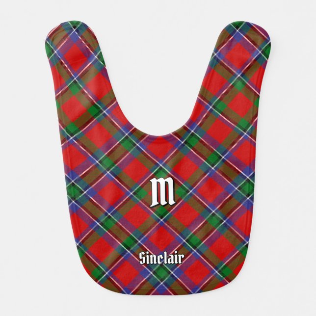 Clan Sinclair Tartan Baby Bib (Front)