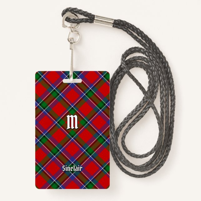 Clan Sinclair Tartan Badge (Front with Lanyard)