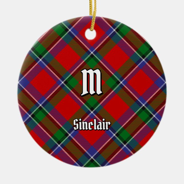 Clan Sinclair Tartan Ceramic Ornament (Front)