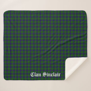 Clan Sinclair Tartan Customizable Sherpa Blanket