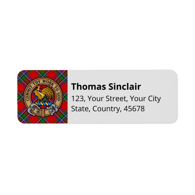 Clan Sinclair Tartan Label (Front)