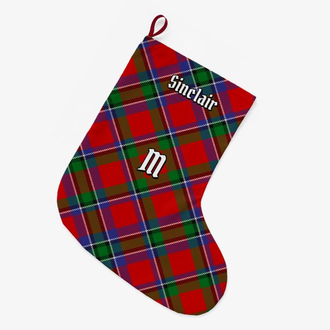 Clan Sinclair Tartan Large Christmas Stocking (Front (Hanging))