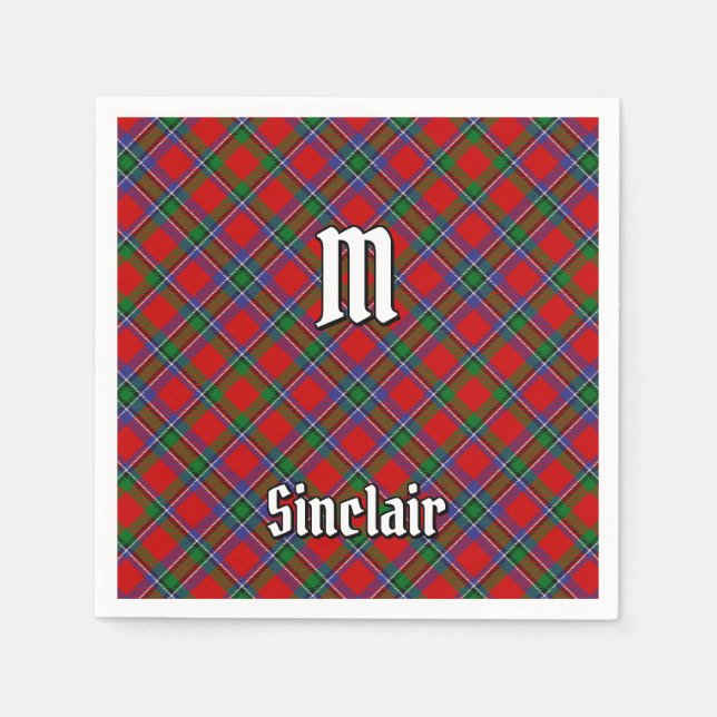 Clan Sinclair Tartan Napkins (Front)