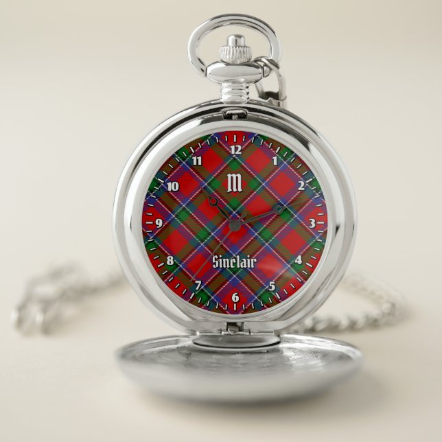 Clan Sinclair Tartan Pocket Watch (Inside)