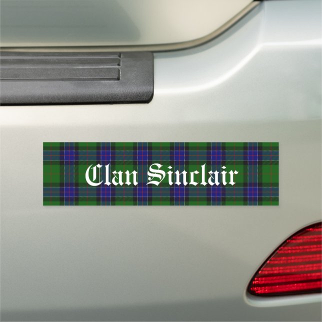 Clan Sinclair Tartan & Text Car Magnet (In Situ)