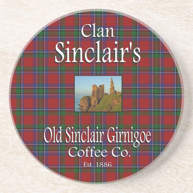 Clan Sinclair's Old Sinclair Girnigoe Coffee Co. Sandstone Coaster (Front)