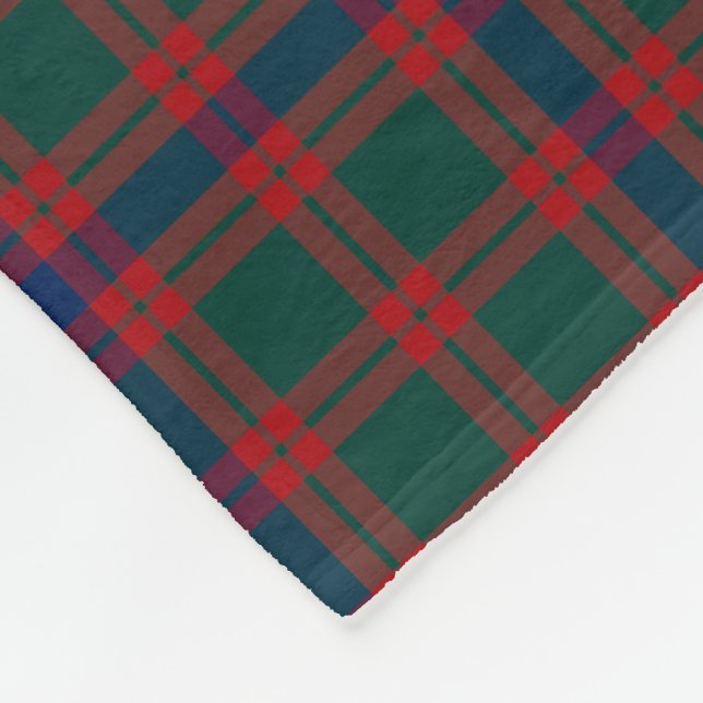 Clan Skene Tartan Scottish Plaid Pattern Fleece Blanket (Corner)