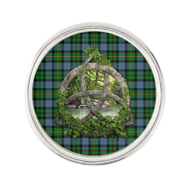 Clan Smith Tartan Celtic Trinity Lapel Pin (Front)