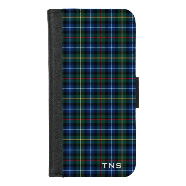 Clan Smith Tartan Scottish Plaid Monogram iPhone Wallet Case (Front)