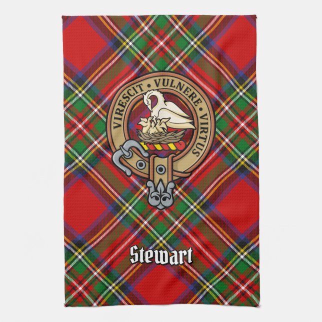 Clan Stewart Crest Kitchen Towel (Vertical)
