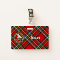 Clan Stewart Crest over Royal Tartan Badge