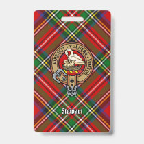 Clan Stewart Crest over Royal Tartan Badge