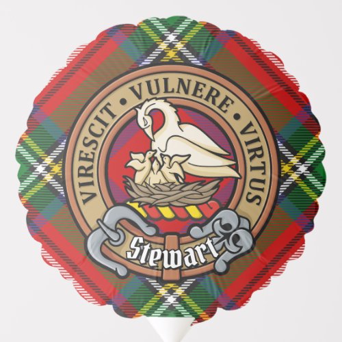 Clan Stewart Crest over Royal Tartan Balloon