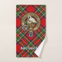 Clan Stewart Crest over Royal Tartan Bath Towel Set