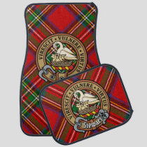 Clan Stewart Crest over Royal Tartan Car Floor Mat