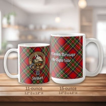 Clan Stewart Crest over Royal Tartan Coffee Mug