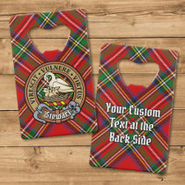 Clan Stewart Crest over Royal Tartan Credit Card Bottle Opener