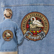 Clan Stewart Crest over Royal Tartan Denim Jacket