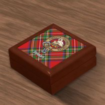 Clan Stewart Crest over Royal Tartan Gift Box