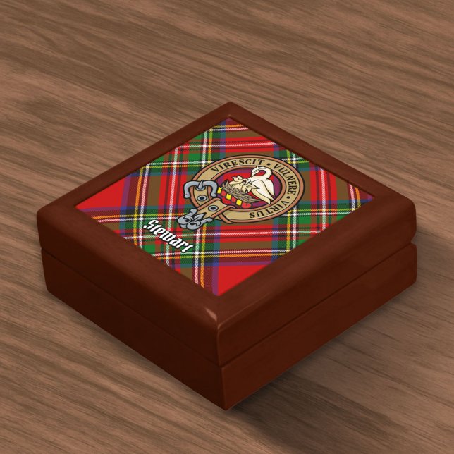 Clan Stewart Crest over Royal Tartan Gift Box (Creator Uploaded)