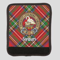 Clan Stewart Crest over Royal Tartan Luggage Handle Wrap
