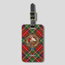 Clan Stewart Crest over Royal Tartan Luggage Tag