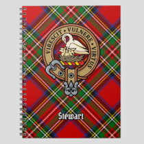 Clan Stewart Crest over Royal Tartan Notebook