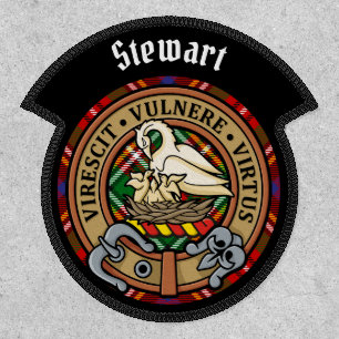 Clan Stewart Crest over Royal Tartan Patch