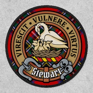 Clan Stewart Crest over Royal Tartan Patch