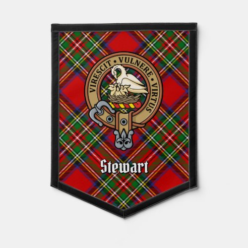 Clan Stewart Crest over Royal Tartan Pennant