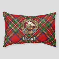 Clan Stewart Crest over Royal Tartan Pet Bed
