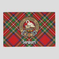 Clan Stewart Crest over Royal Tartan Placemat