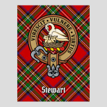 Clan Stewart Crest over Royal Tartan Poster