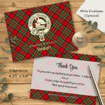 Clan Stewart Crest over Tartan Foil Invitation Postcard