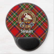 Clan Stewart Crest over Tartan Gel Mouse Pad