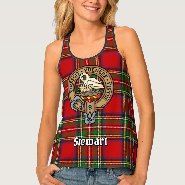 Clan Stewart Crest over Tartan Tank Top (Front)